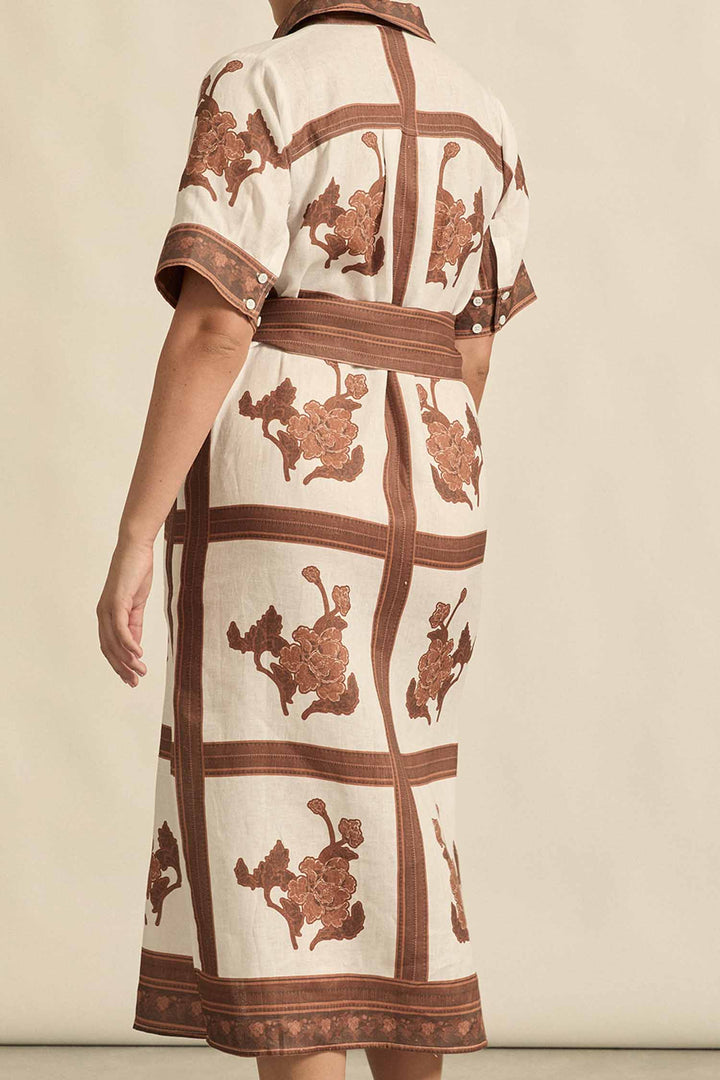 Roam Dress in Coffee Collage
