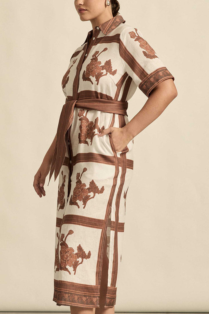 Roam Dress in Coffee Collage