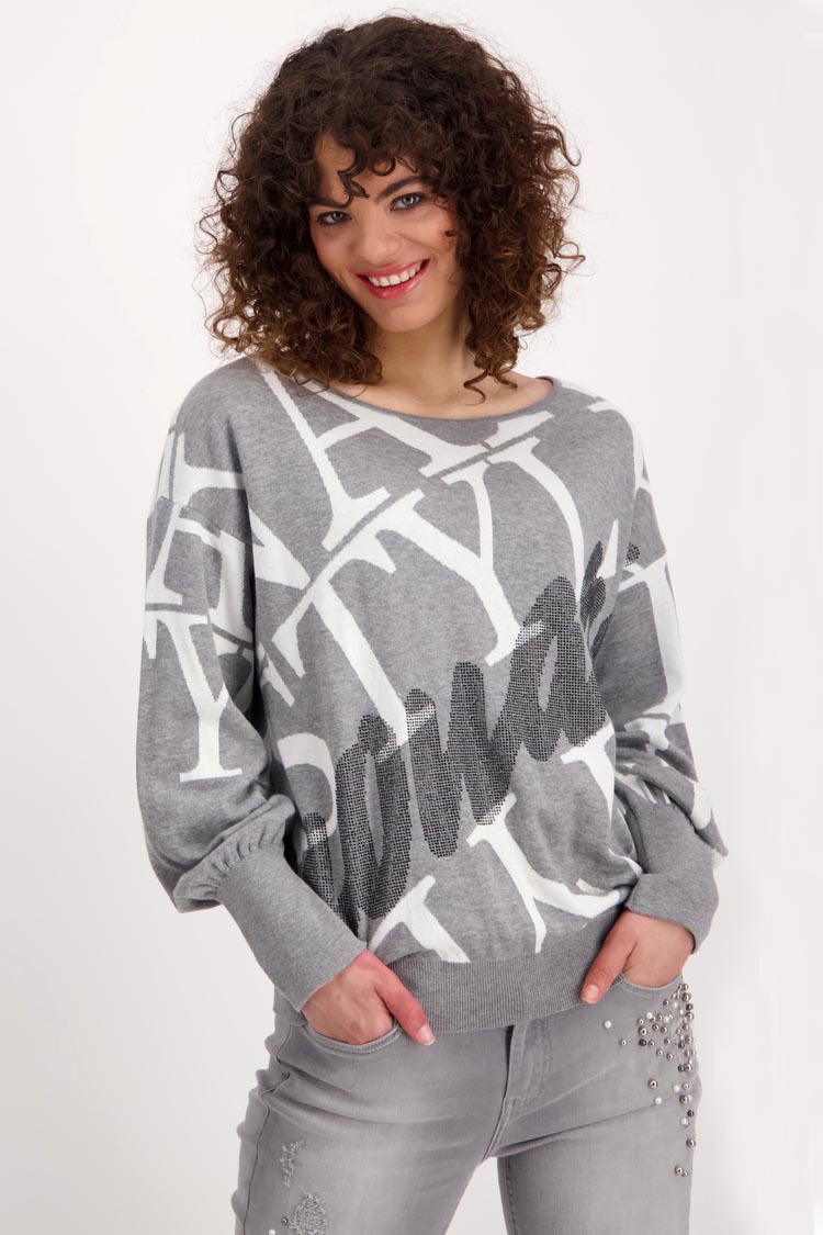All-over Font Balloon Sleeve Sweater | FINAL SALE