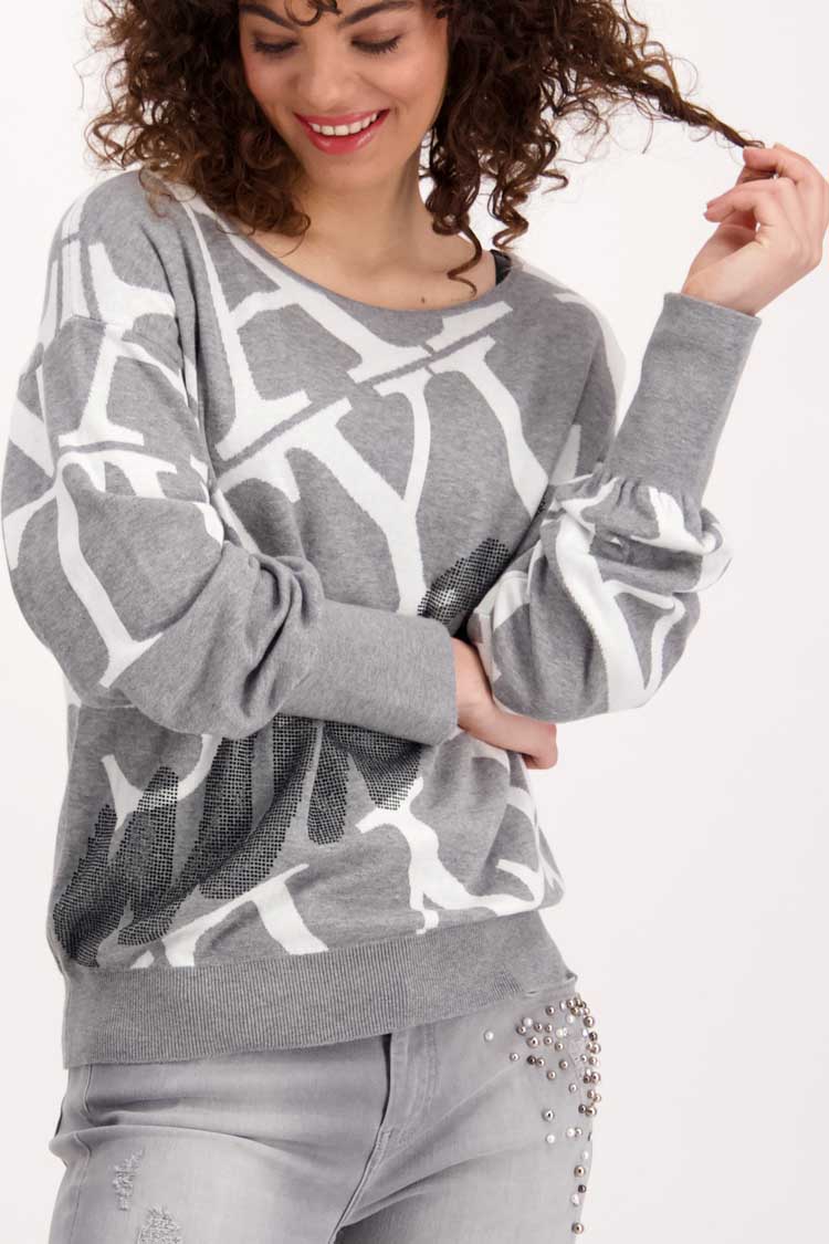 All-over Font Balloon Sleeve Sweater | FINAL SALE