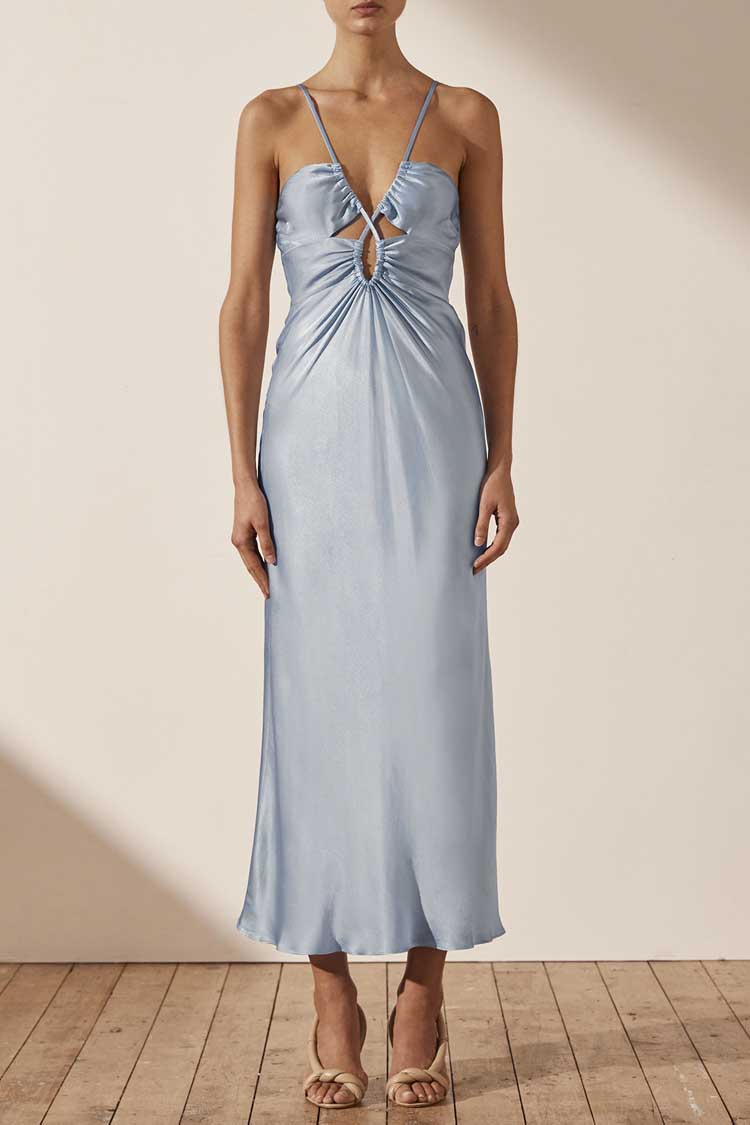 Angelica Keyhole Lace Front Midi Dress | FINAL SALE