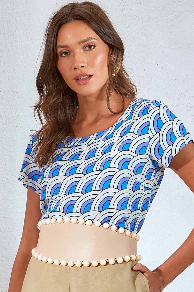 Bant Blouse in Rainbow Blue Jay Tops Totem 