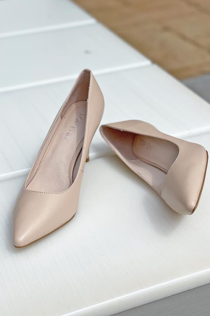 Barrios Leather Heel in Nude