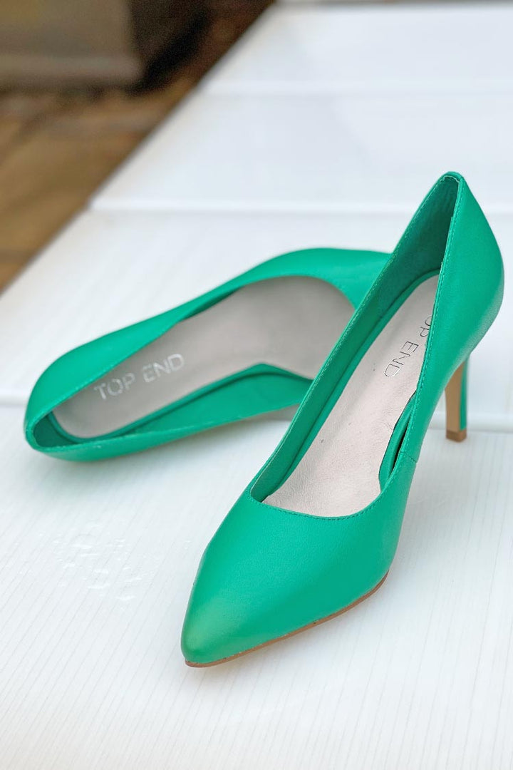 Barrios Leather Heel in Emerald