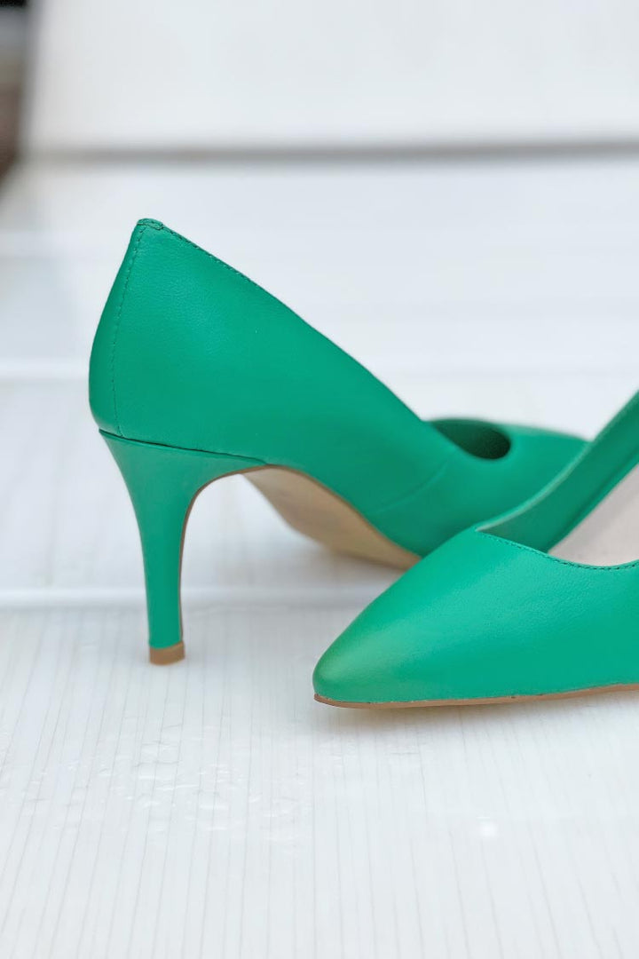 Barrios Leather Heel in Emerald