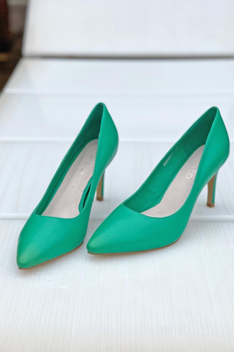 Barrios Leather Heel in Emerald