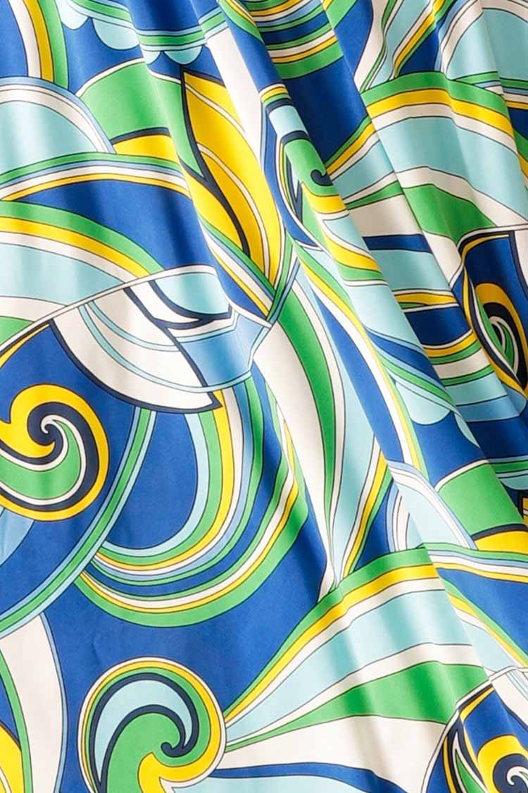 Beach Boy Blues Dress in Aqua Yellow Abstract | FINAL SALE