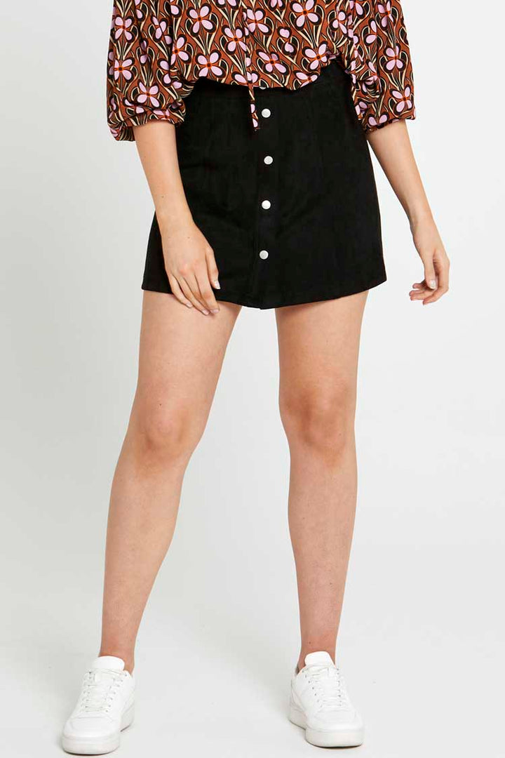 Becca High Waisted Button Skirt