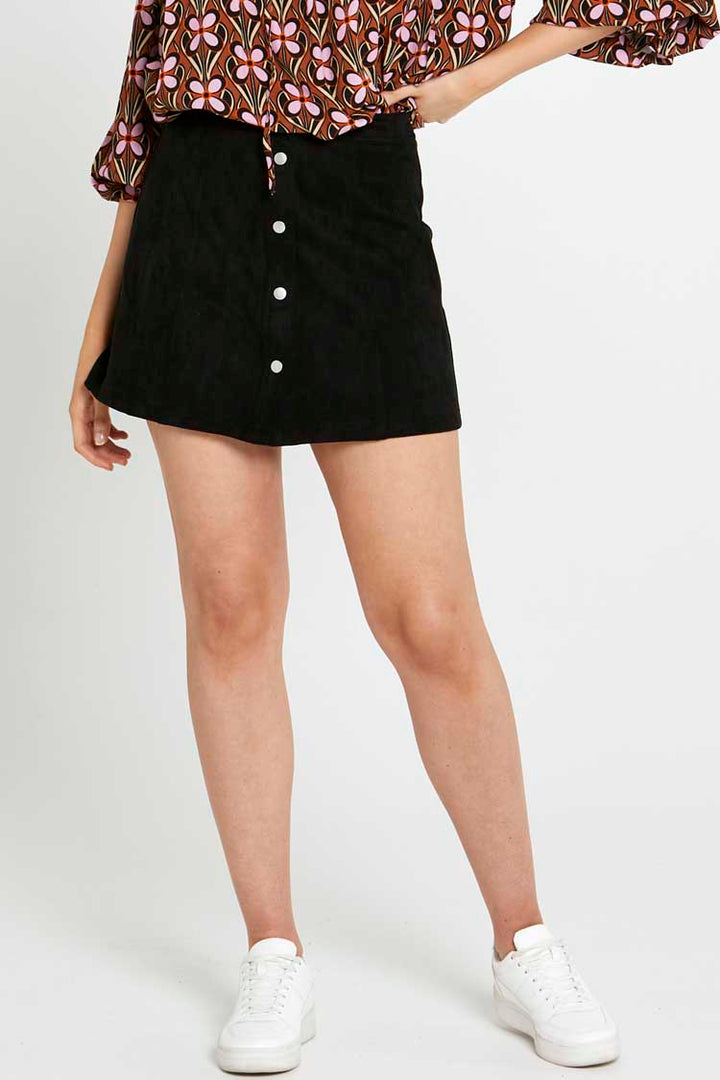Becca High Waisted Button Skirt