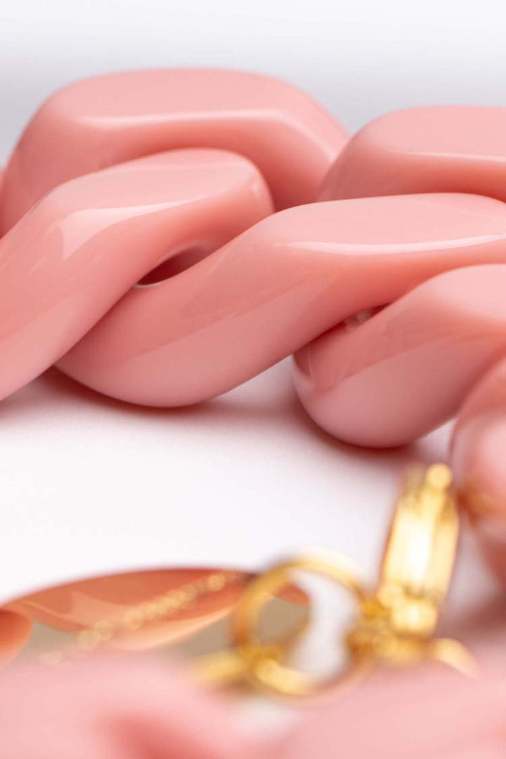 Big Flat Chain Necklace in Rose