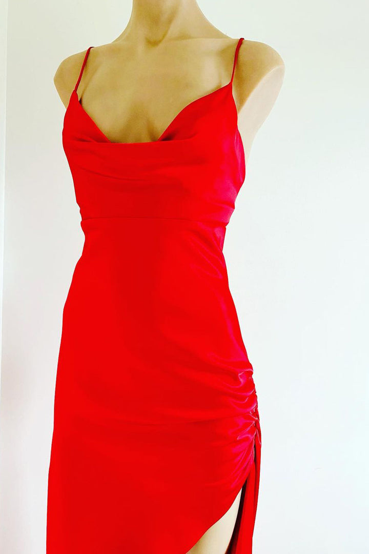 Bree Slip Gown in Red