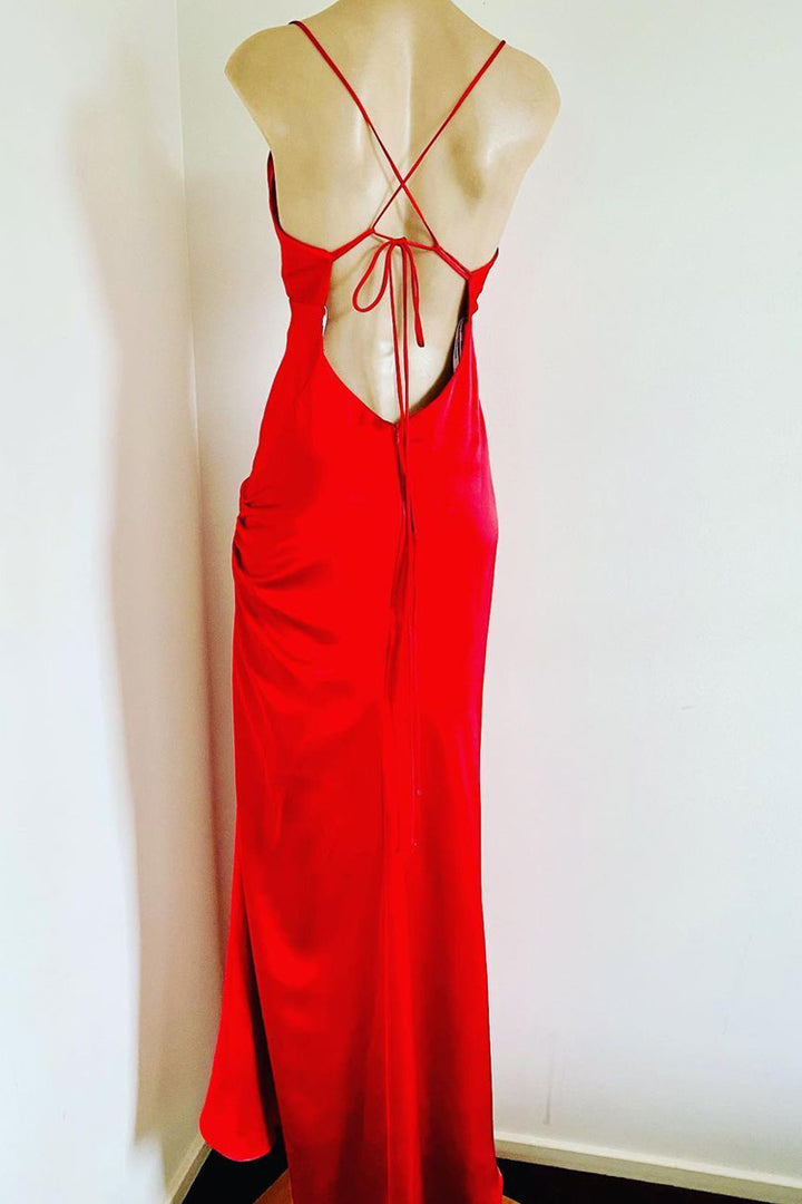 Bree Slip Gown in Red