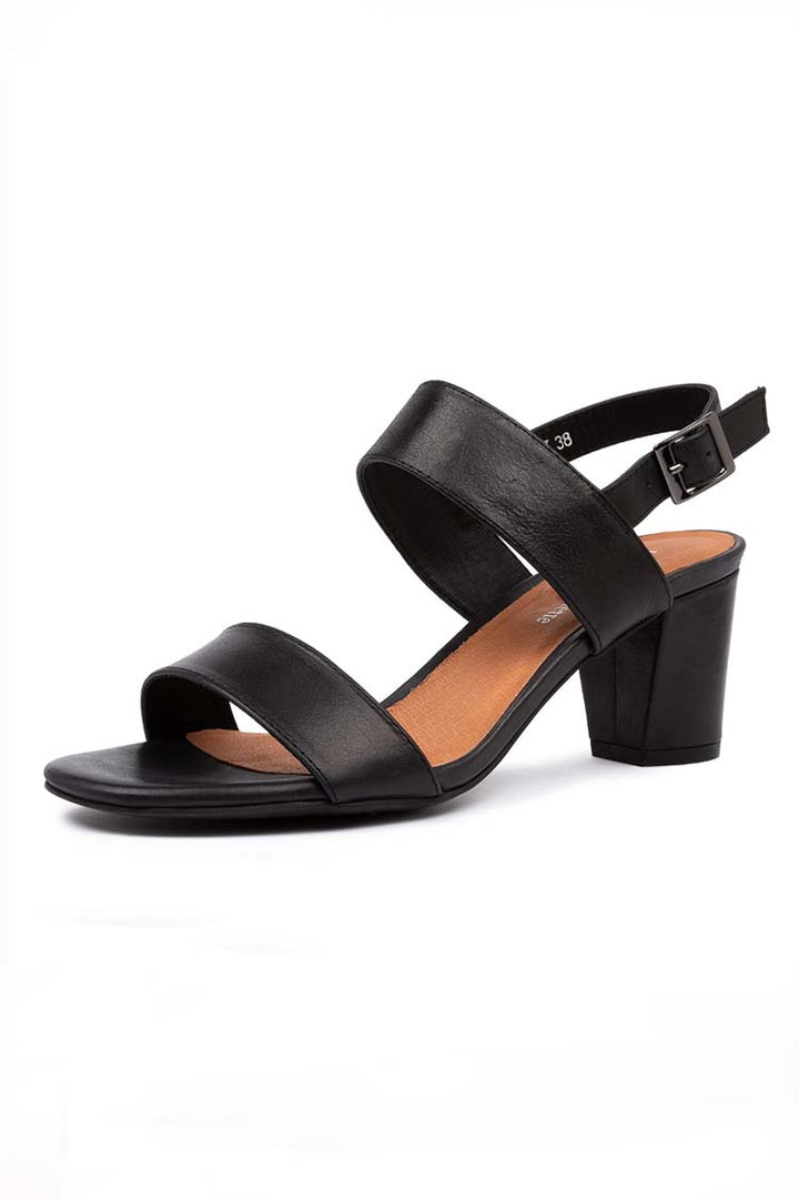 Calons Leather Heel in Black