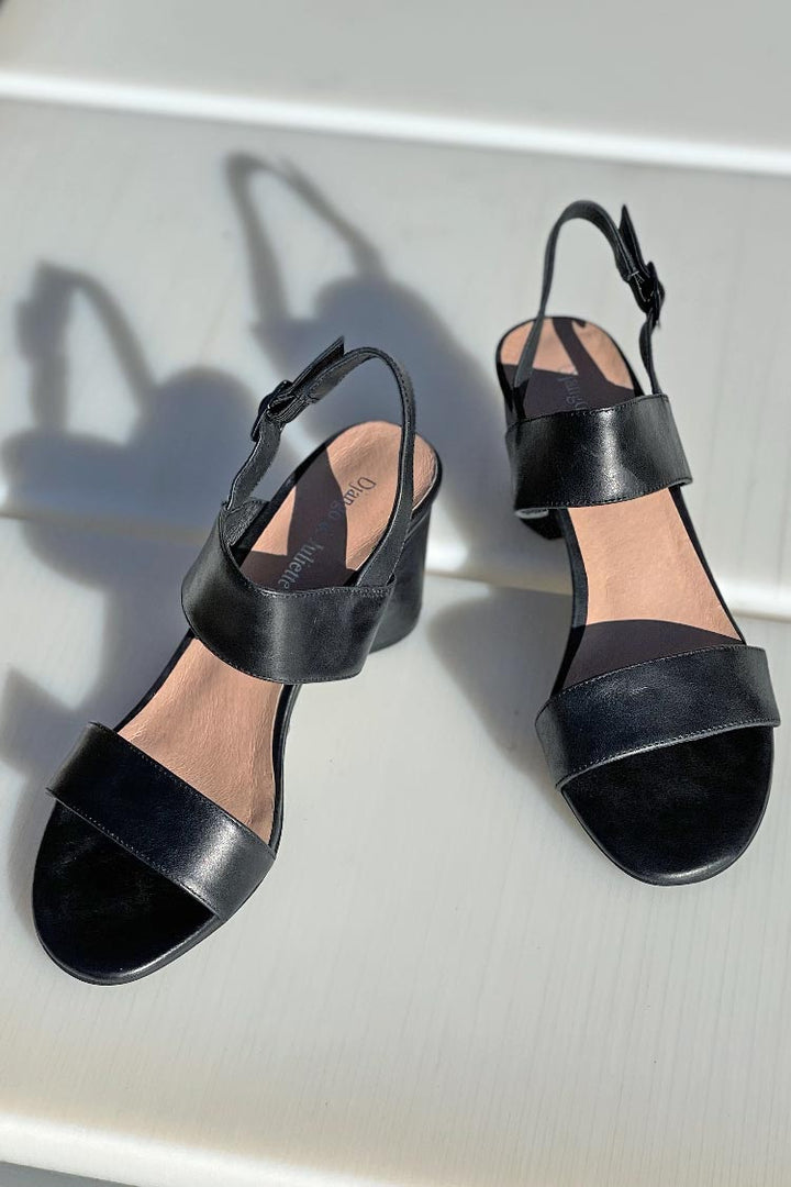 Calons Leather Heel in Black