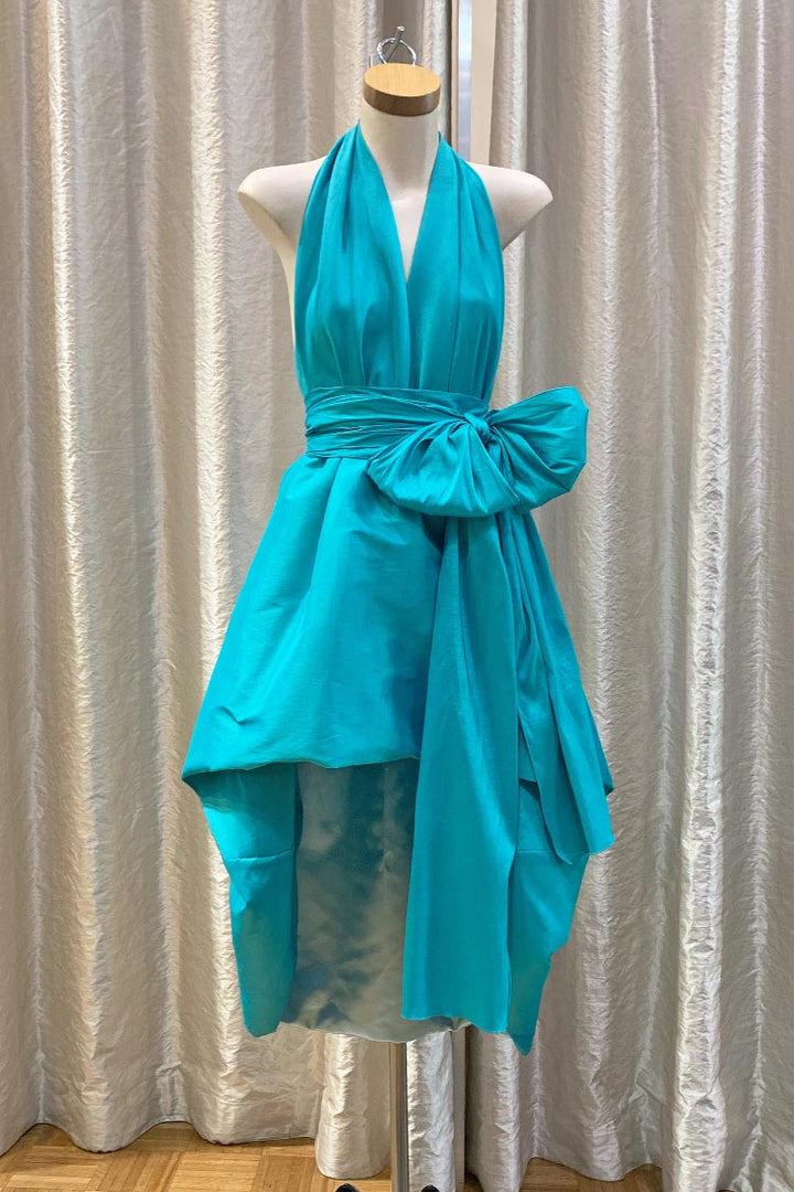 Cameo Bubble Gown in Aqua Taffeta