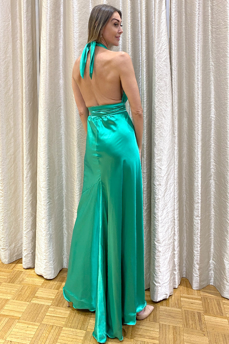 Cameo Dress in Emerald | Satin