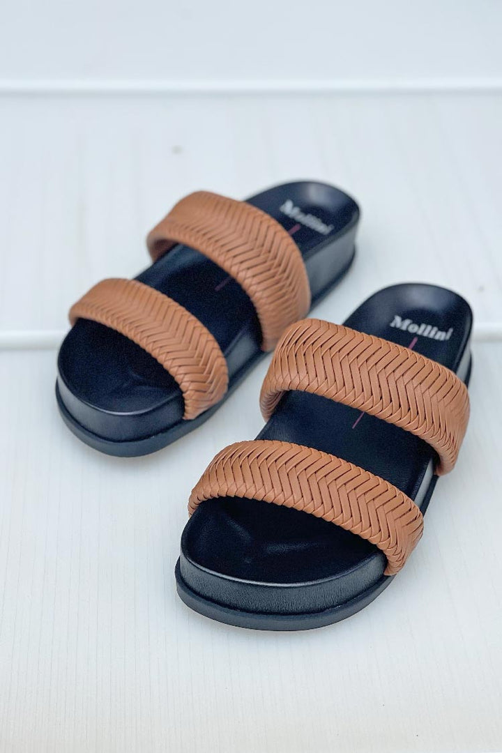 Charliese Slides in Tan