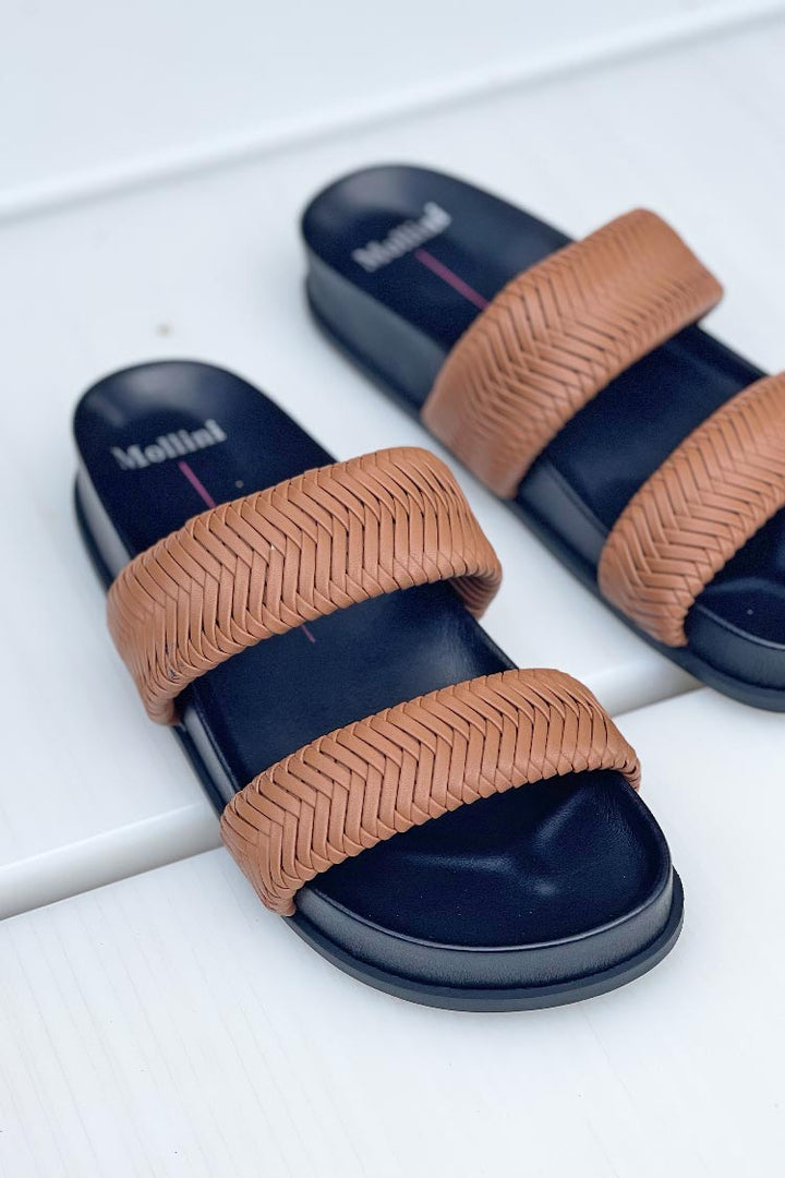 Charliese Slides in Tan