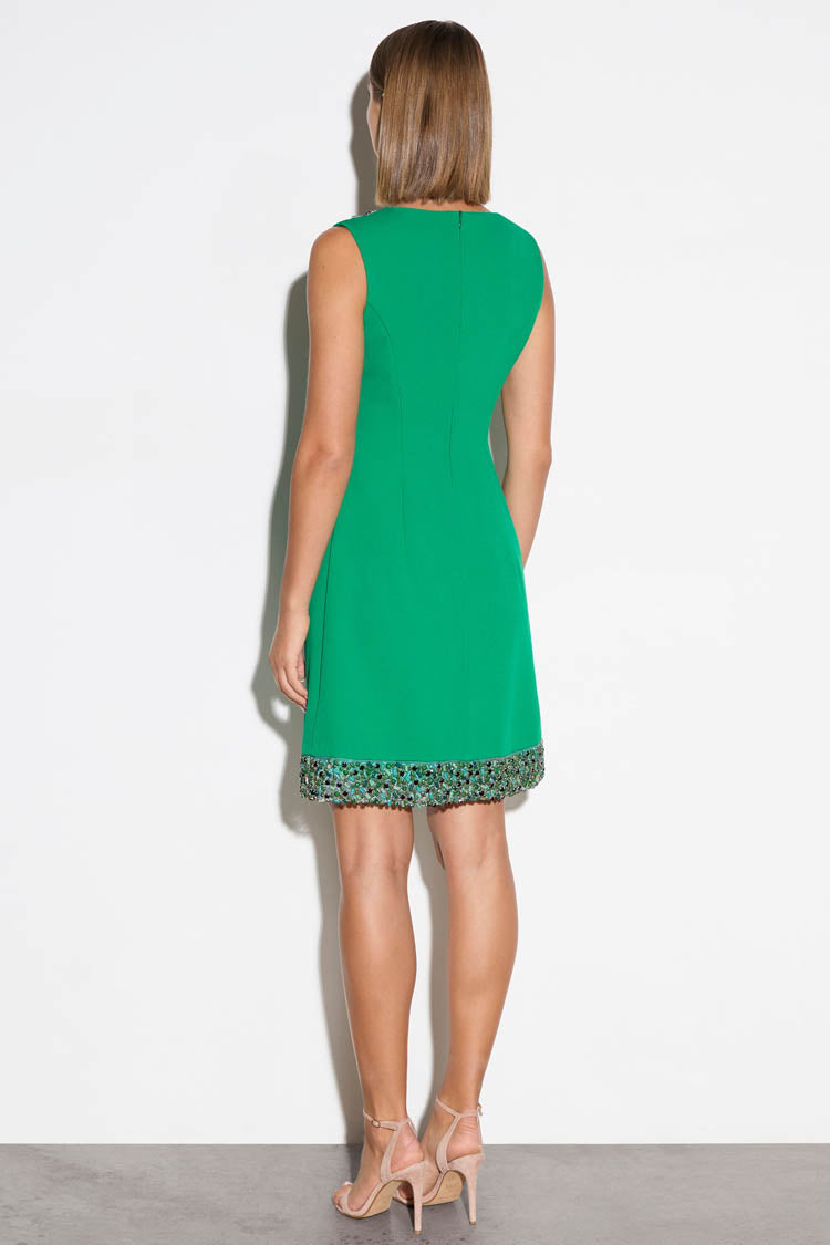 Christie V-neck Dress in Emerald