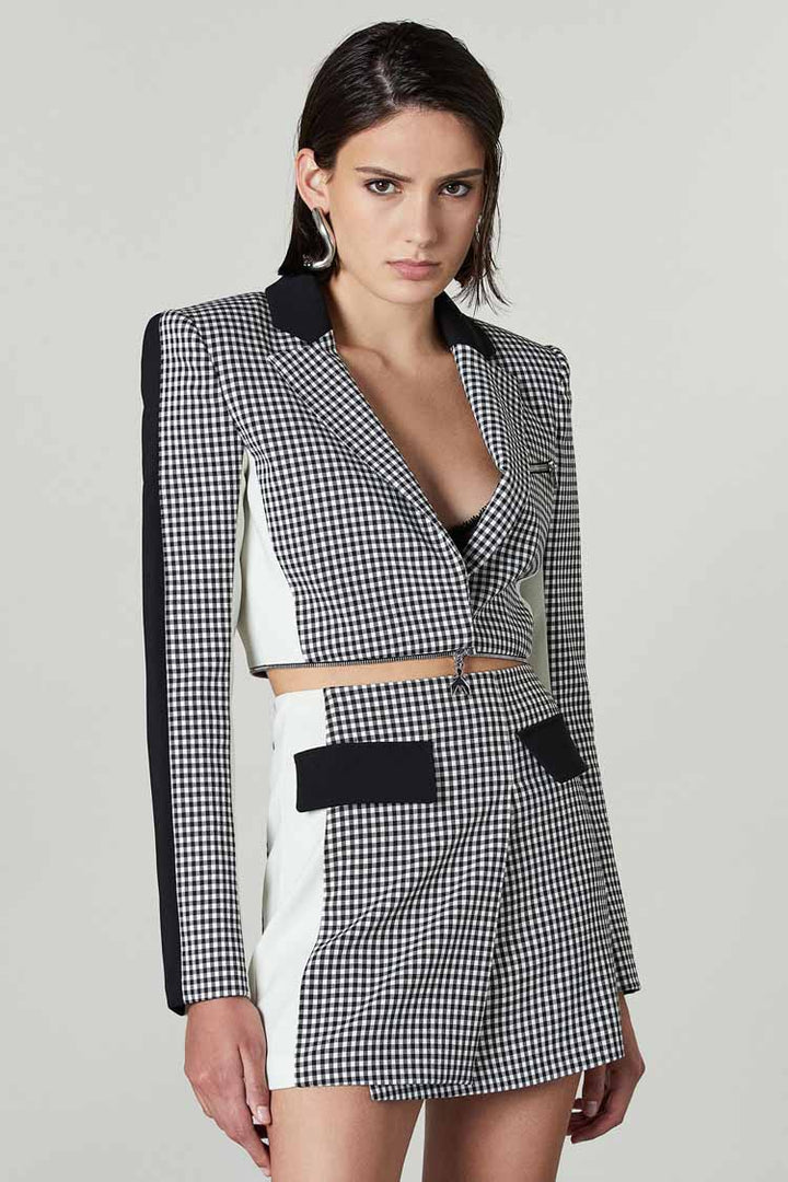 Colourblock Jacket in Gingham