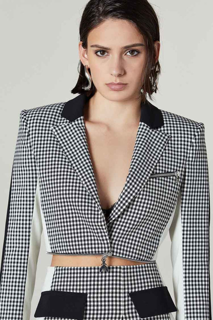 Colourblock Jacket in Gingham