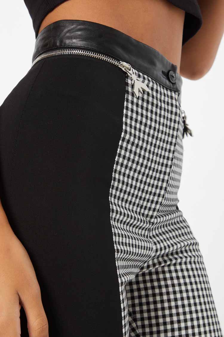 Colourblock Trousers in Gingham | FINAL SALE