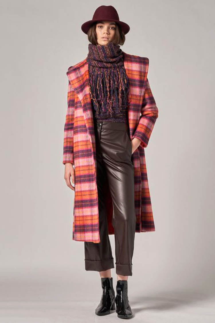 Cordoba Check Coat in Arancio