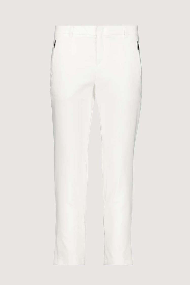 Cropped Chino w Zippers in White