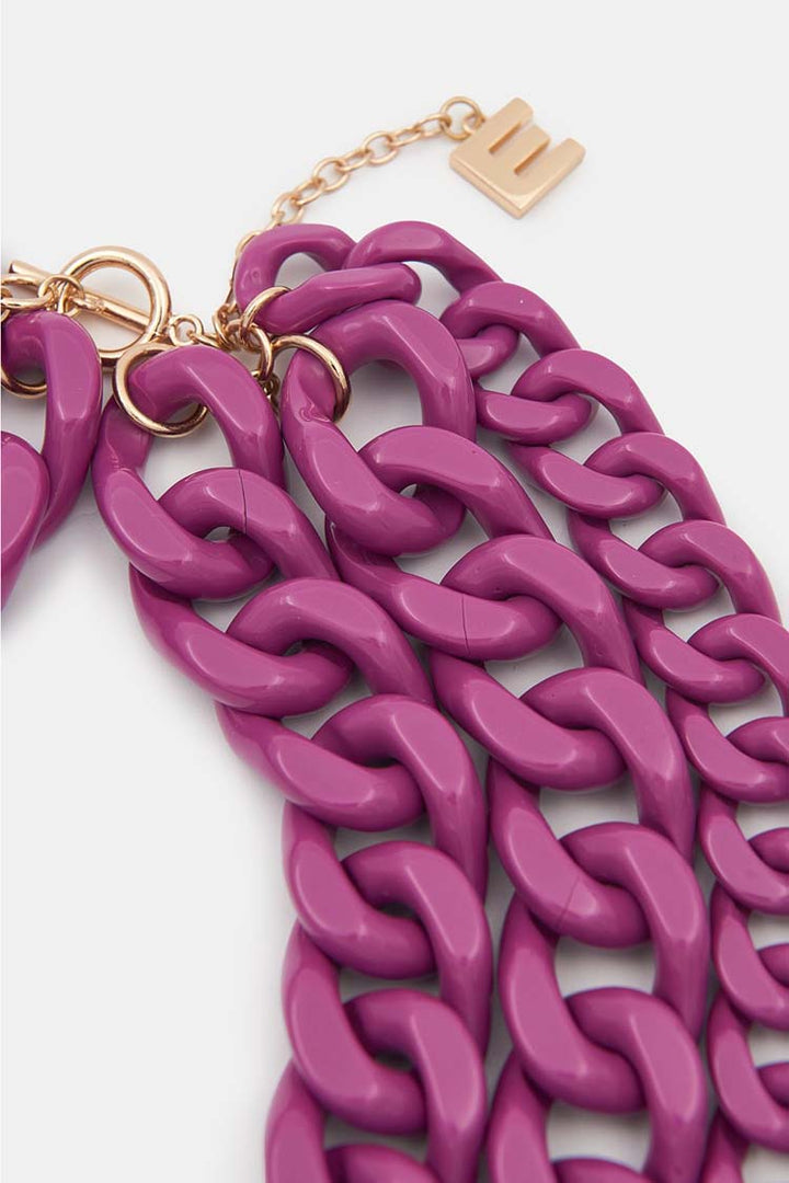 Demoral Layered Chain Necklace in Purple