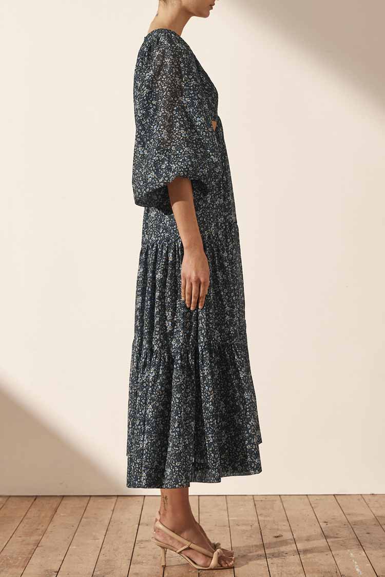 Denise Pintuck Cut Out Midi Dress | FINAL SALE