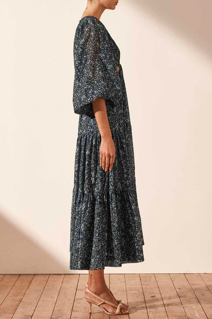 Denise Pintuck Cut Out Midi Dress | FINAL SALE