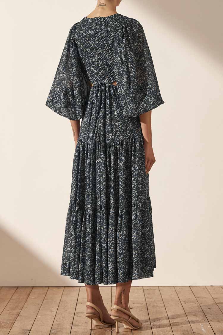 Denise Pintuck Cut Out Midi Dress | FINAL SALE