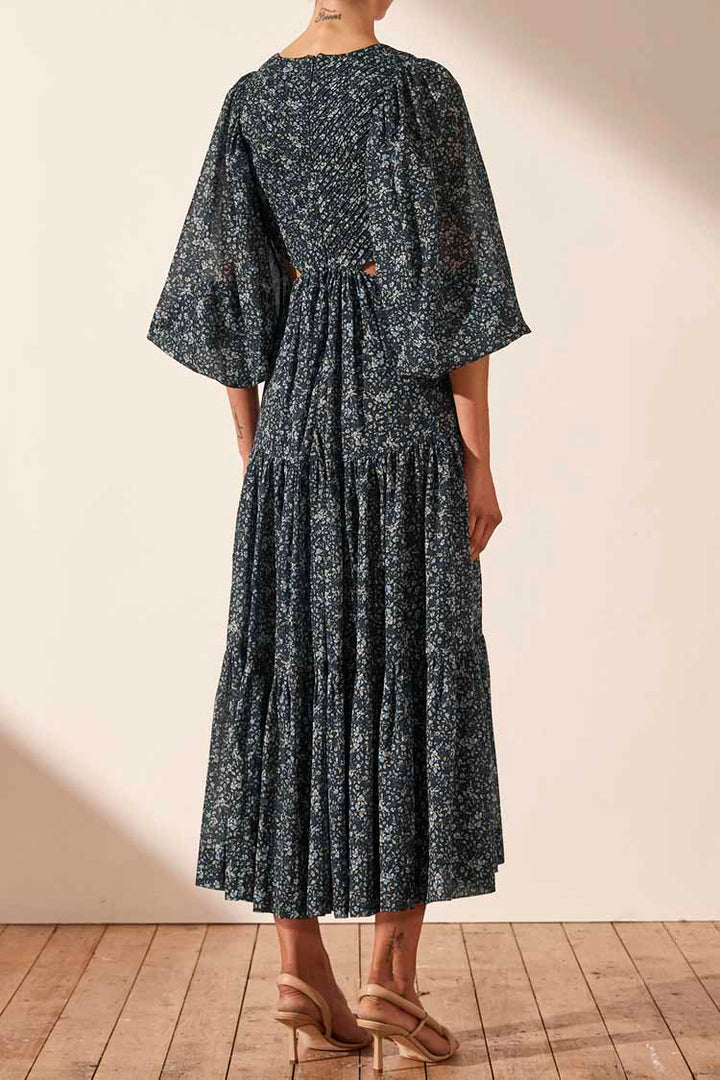 Denise Pintuck Cut Out Midi Dress | FINAL SALE