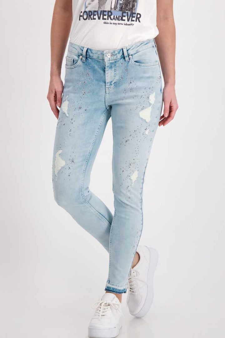 Destroyed Denim Jeans w Rivets