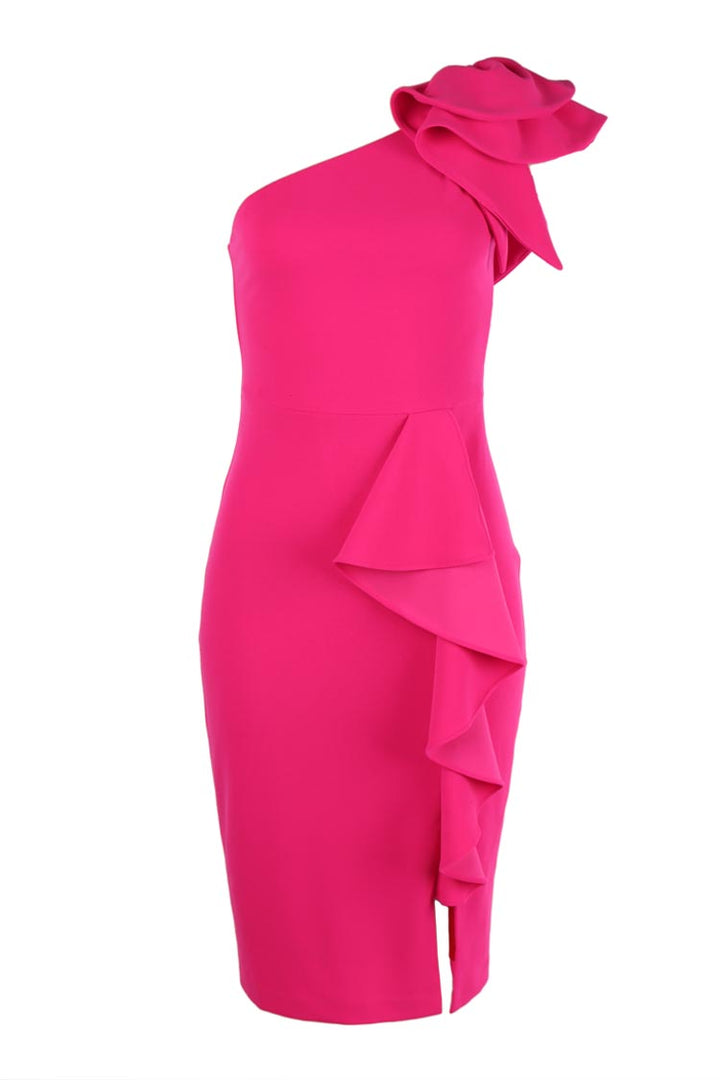 Donna One Shoulder Dress in Pink