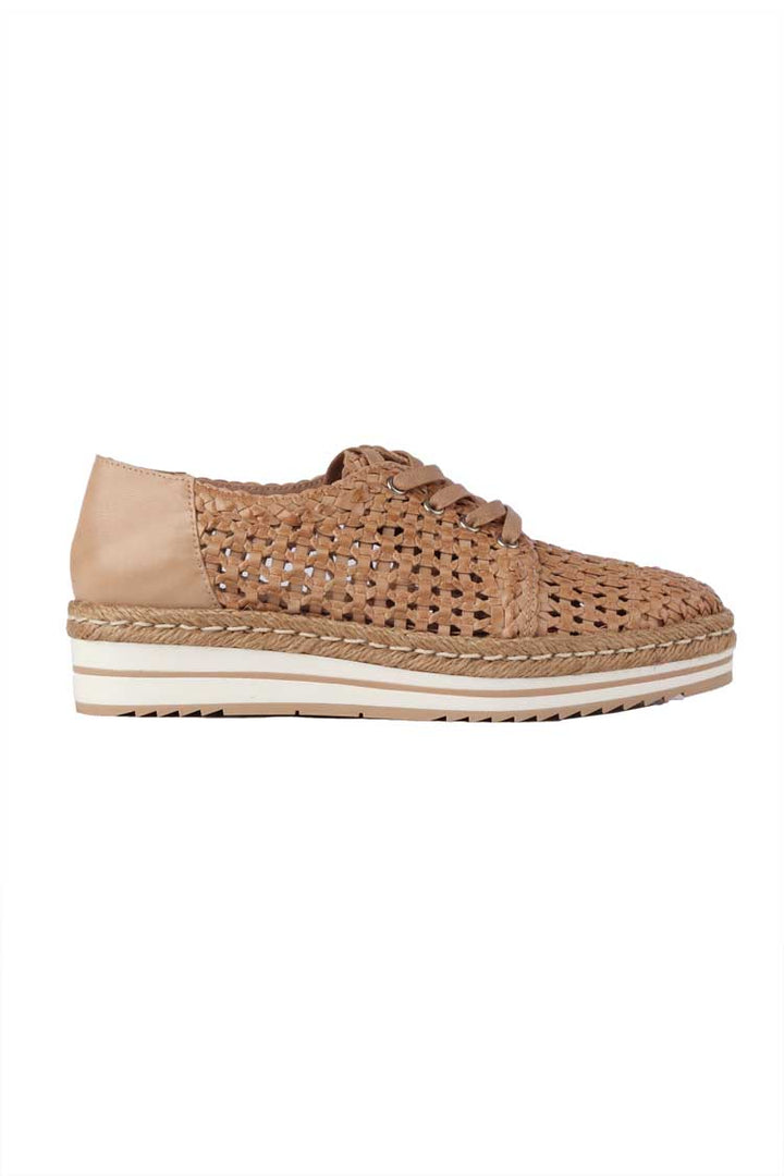 Evert Woven Flat in Nude