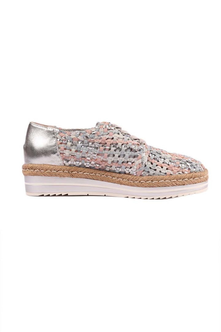 Evert Woven Flats in Silver
