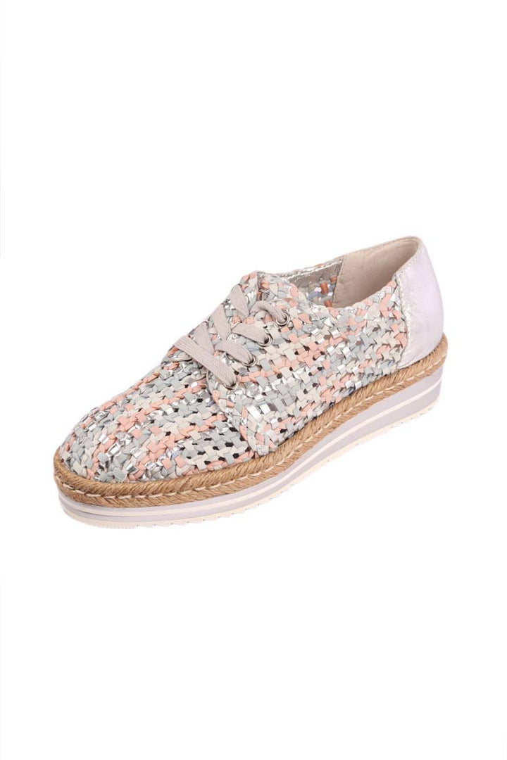 Evert Woven Flats in Silver