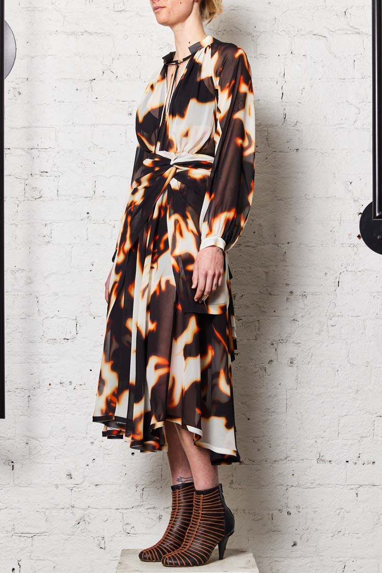 Flame Dress in Black Orange | FINAL SALE