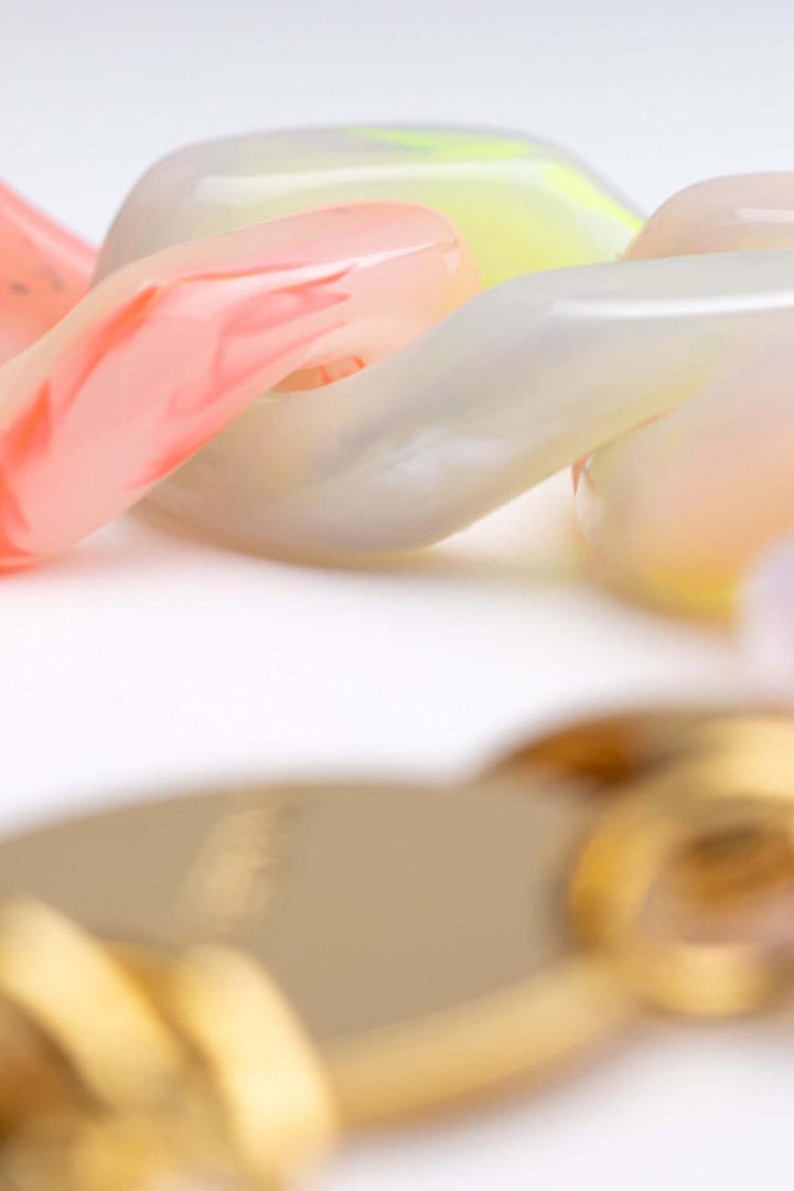 Flat Chain Bracelet in Neon Rainbow