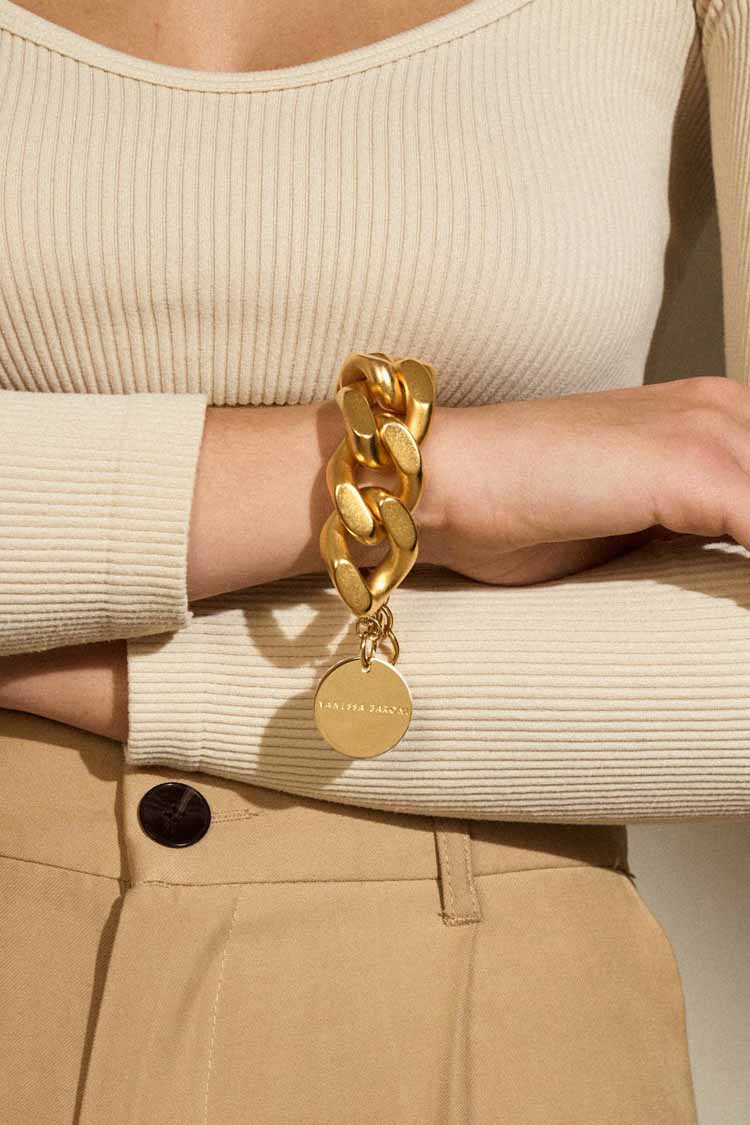 Flat Chain Bracelet in Gold Vintage