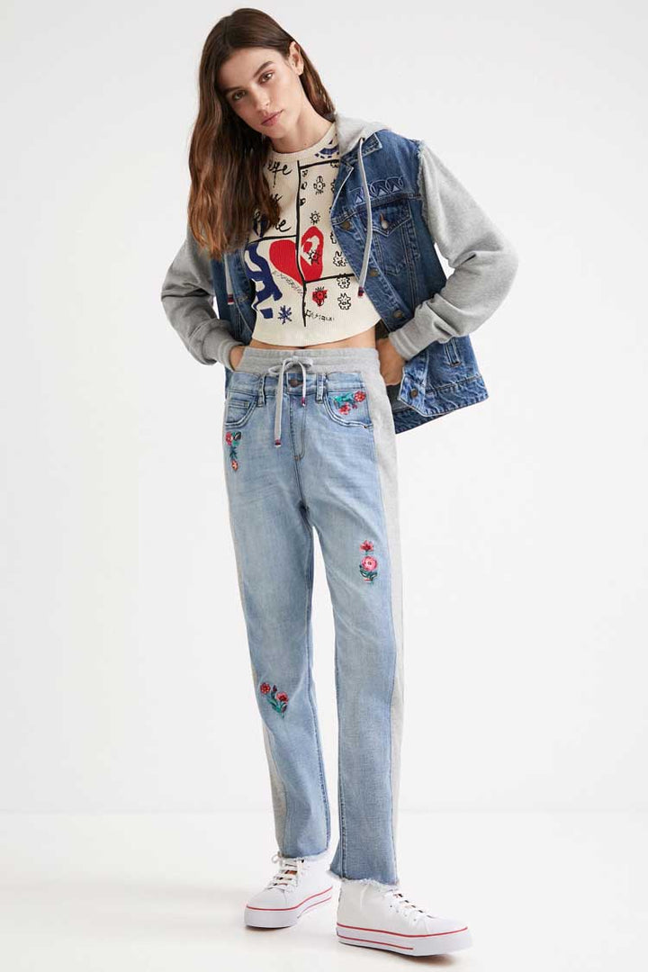 Floral Jogger Jeans in Blue | FINAL SALE