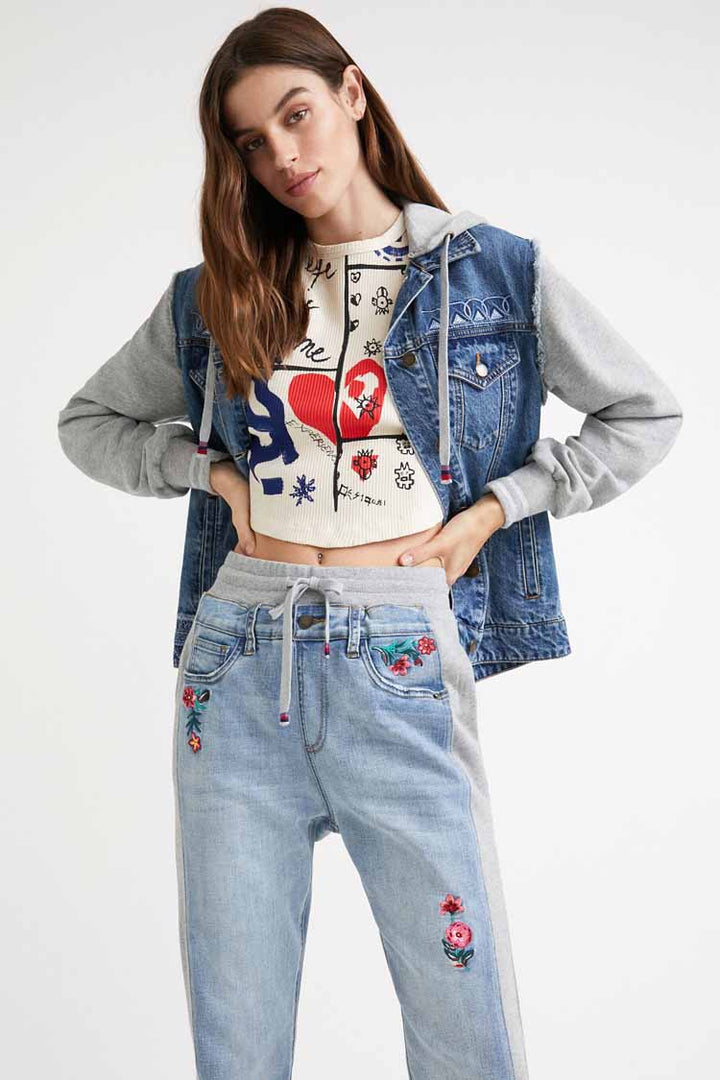 Floral Jogger Jeans in Blue | FINAL SALE