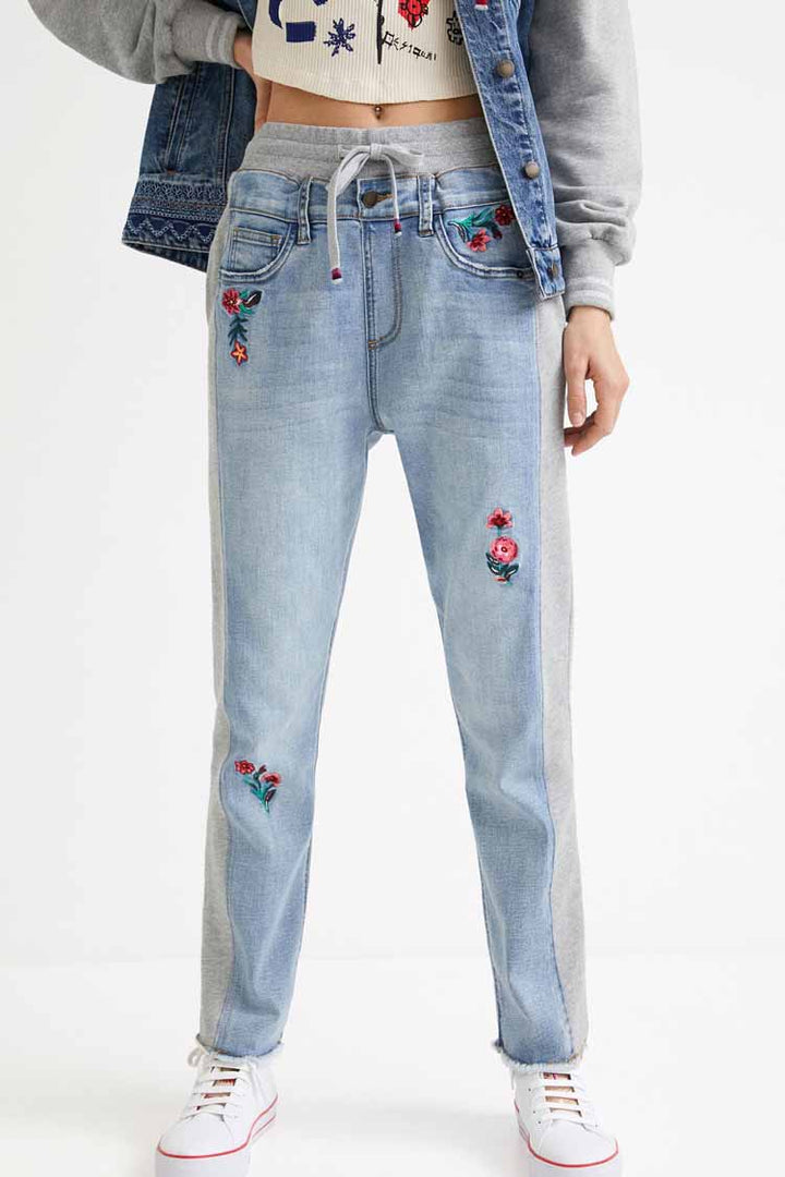 Floral Jogger Jeans in Blue | FINAL SALE