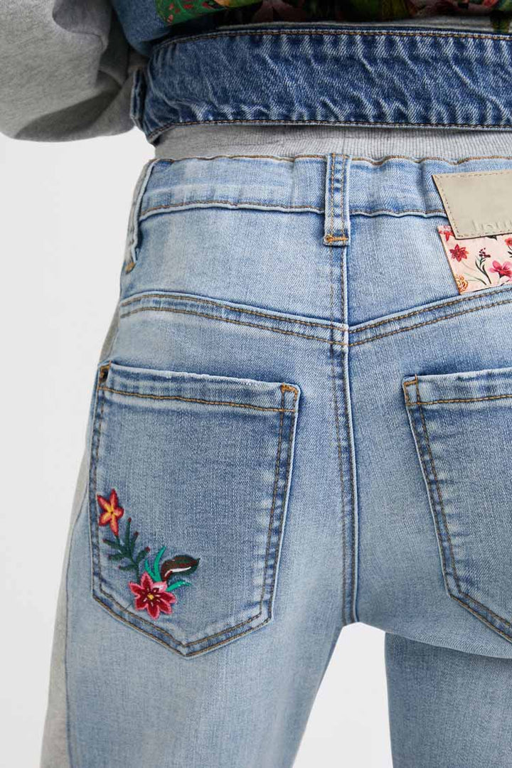 Floral Jogger Jeans in Blue | FINAL SALE