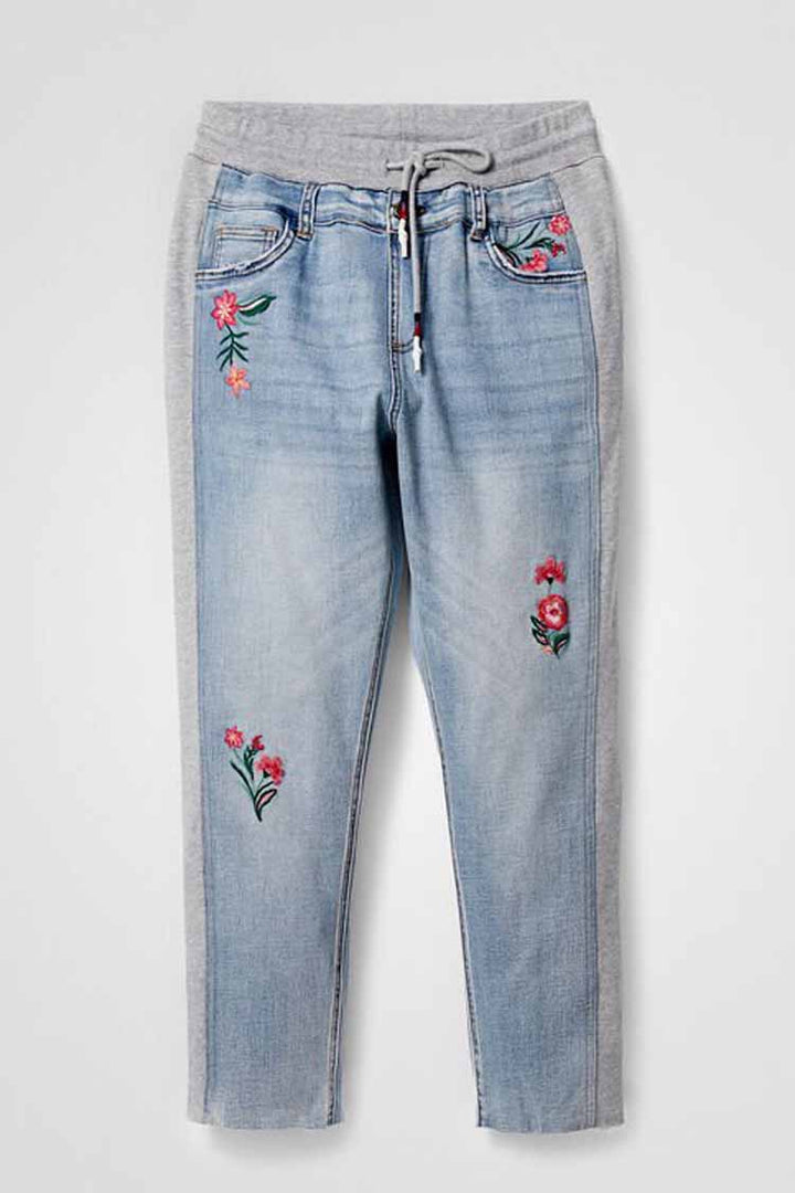Floral Jogger Jeans in Blue | FINAL SALE