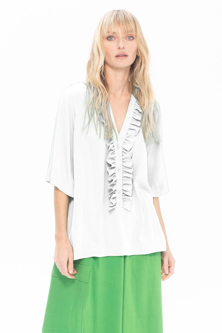 Frill Edge Plaza in White