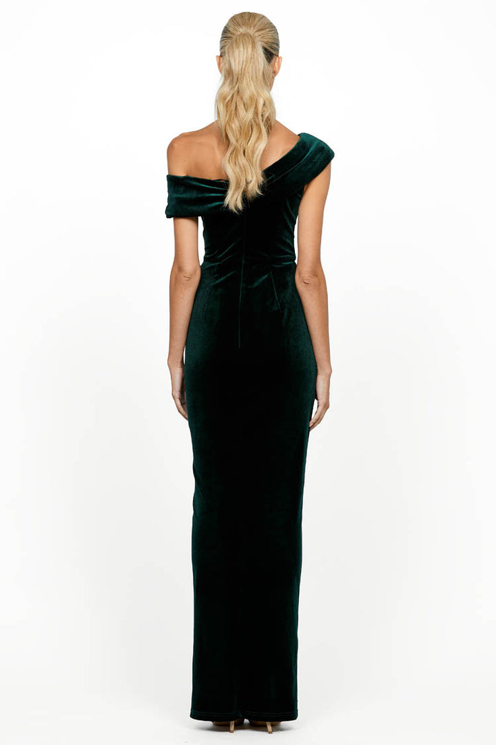 Gabby Velvet Maxi Dress in Green