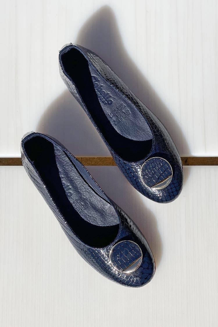 Gumi Slip On Flats in Navy