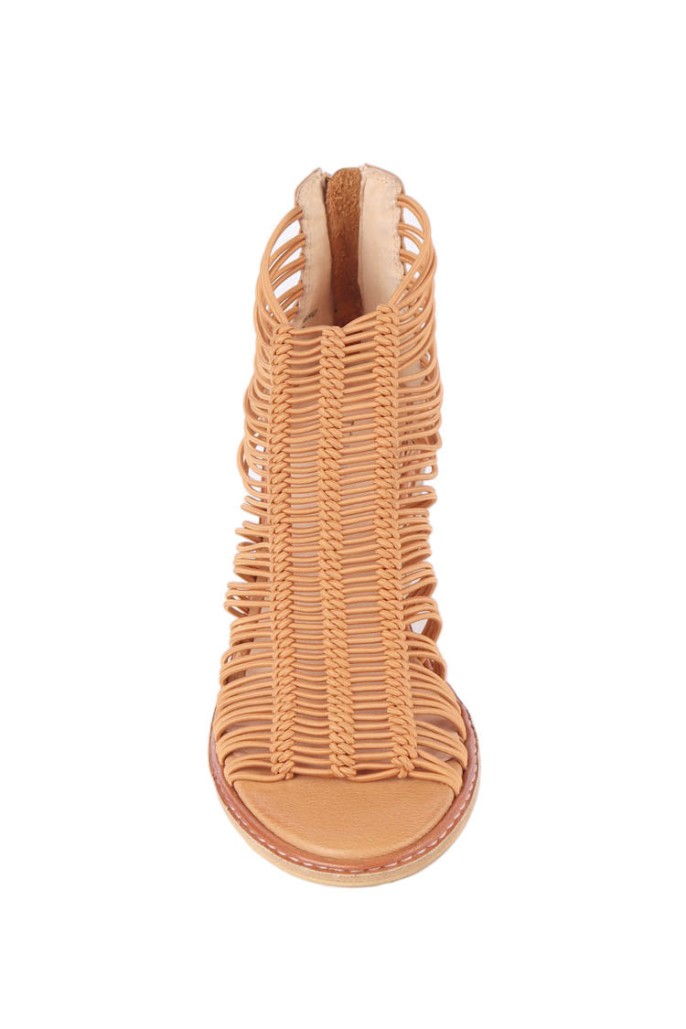 Gushu Elastic Leather Heel in Tan